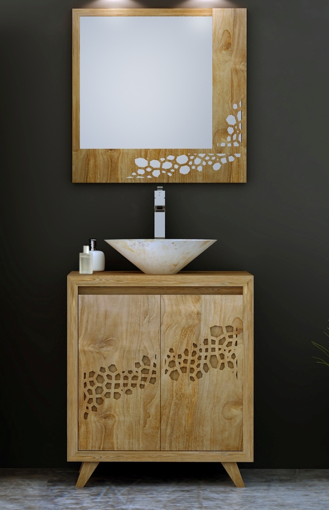 Meuble salle de bain teck : mobilier en bois pas cher